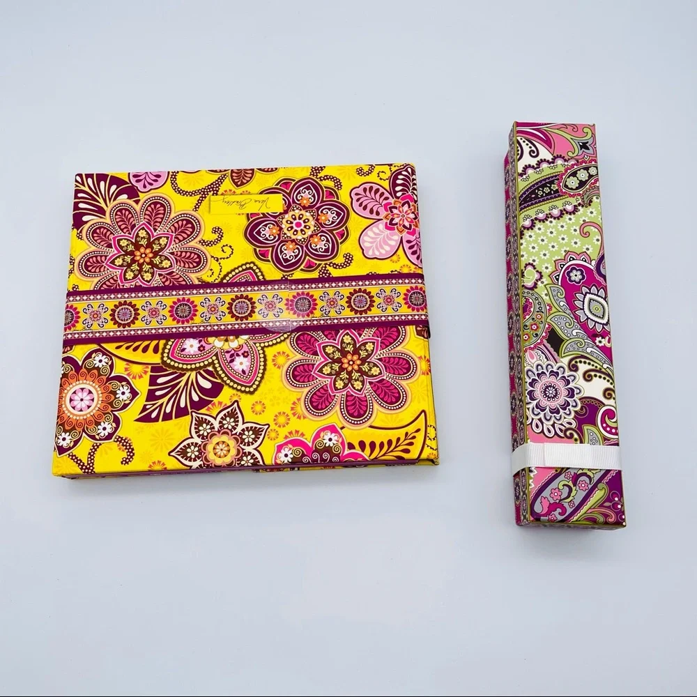 Vera Bradley Desk Set w/ Address Book, Note Pad, Weekly Calendar + Pencil Set